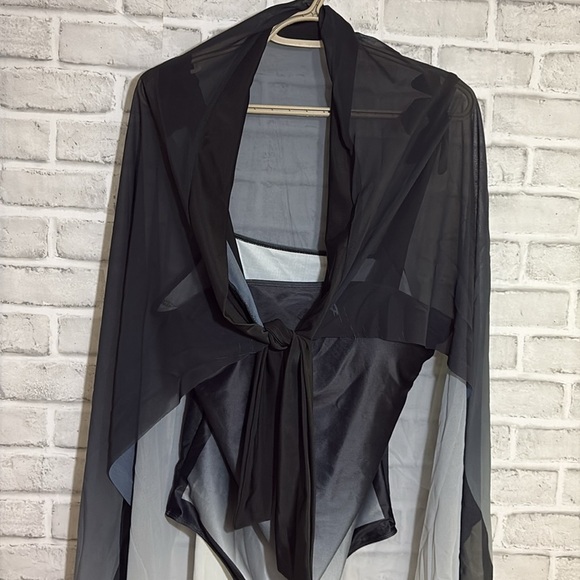 Chic Ombre Black and Gray One-Piece Swimsuit, 2xl - Picture 8 of 10